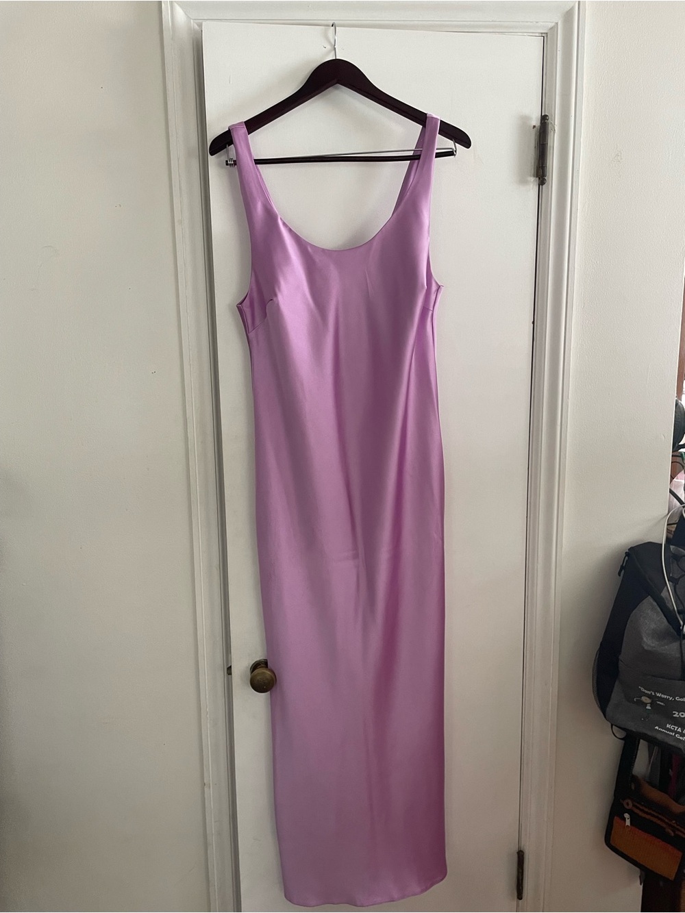 ASOS Lilac Scoop Neck Slip Midi Dress Satin